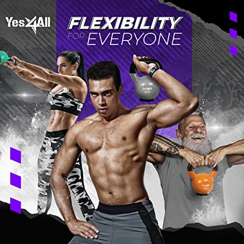 Yes4All Vinyl Coated Kettlebell With Protective Rubber Base, Strength Training Kettlebells For Weightlifting, Conditioning, Strength & Core Training (15Lb - Violet) #TOP6