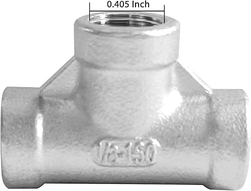 Miniatura 2 de Montaje de tubería en T de acero inoxidable 1/8 "x 1/8" x 1/8 "NPT Roscado hembra en forma de T Acoplamiento 3PCS