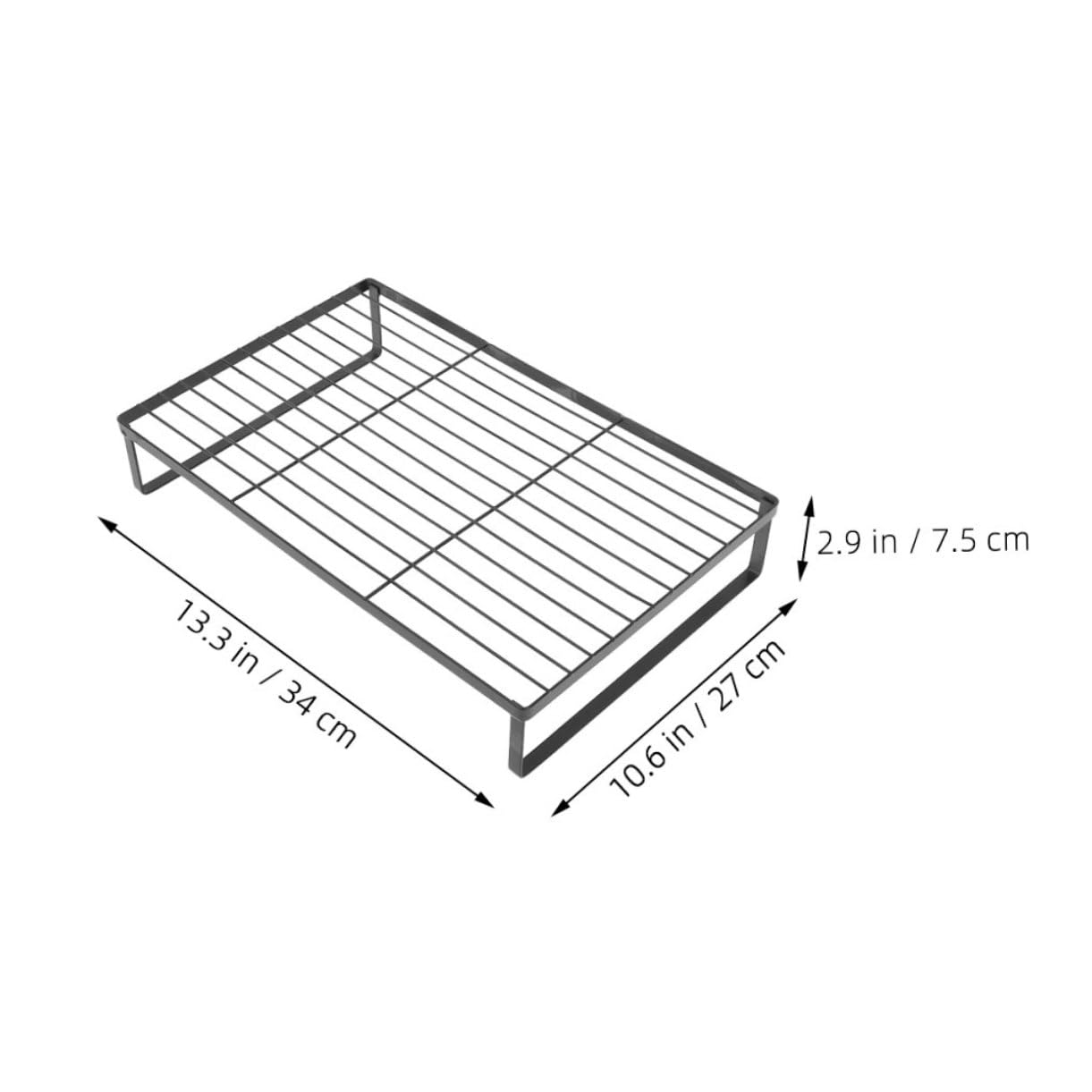 JDJUBOA Deep Fryers Metal Kitchen Storage Rack Multifunctional Induction Cooker Organizer Black Iron Stand for Gas Stove Classic Hollow Design Home Accessory Space Saving