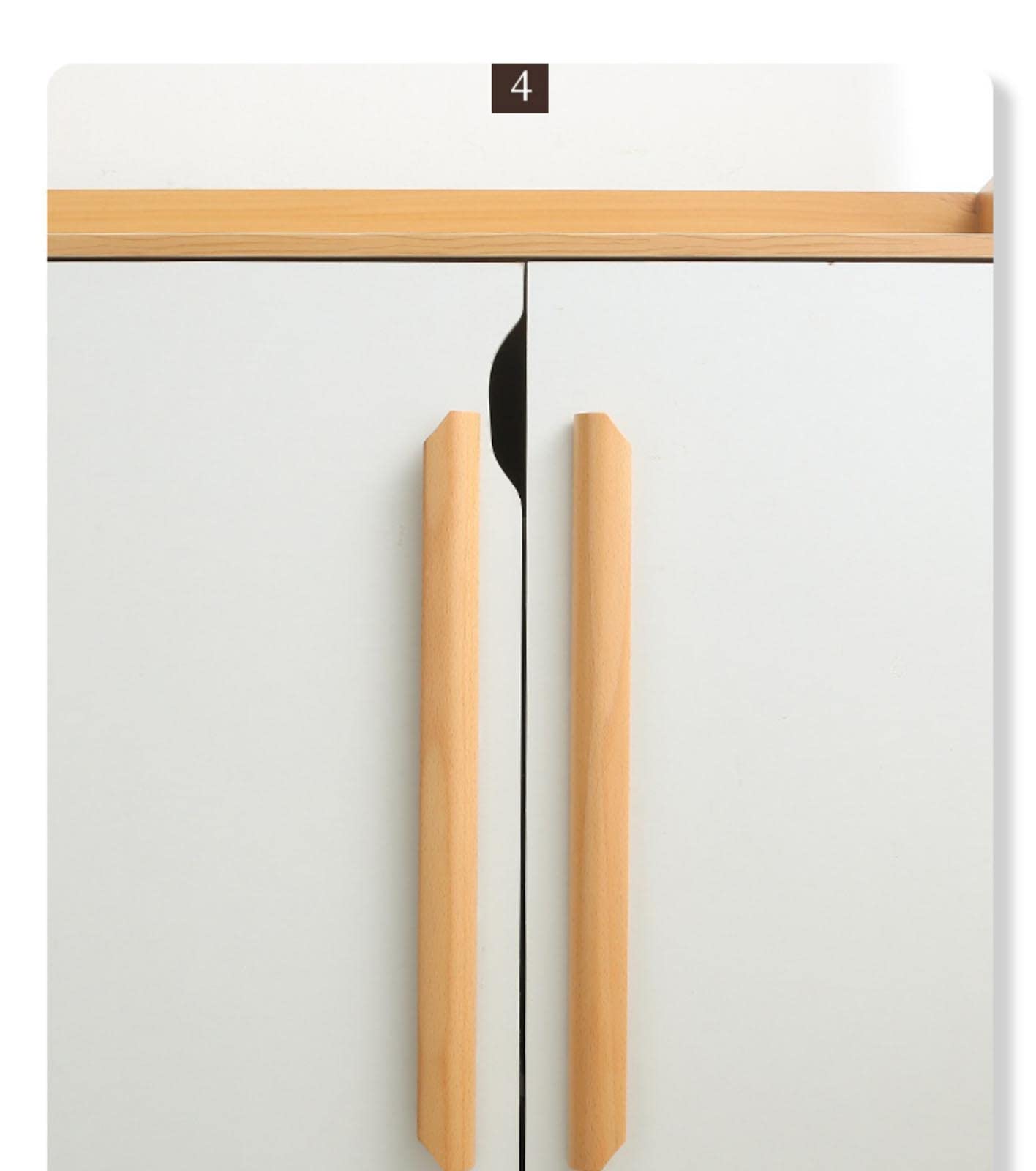 Pomelli per cassetti in legno di faggio, per mobili, porte, armadi, armadi, maniglie a forma di fiocco in legno di gomma (90 mm)