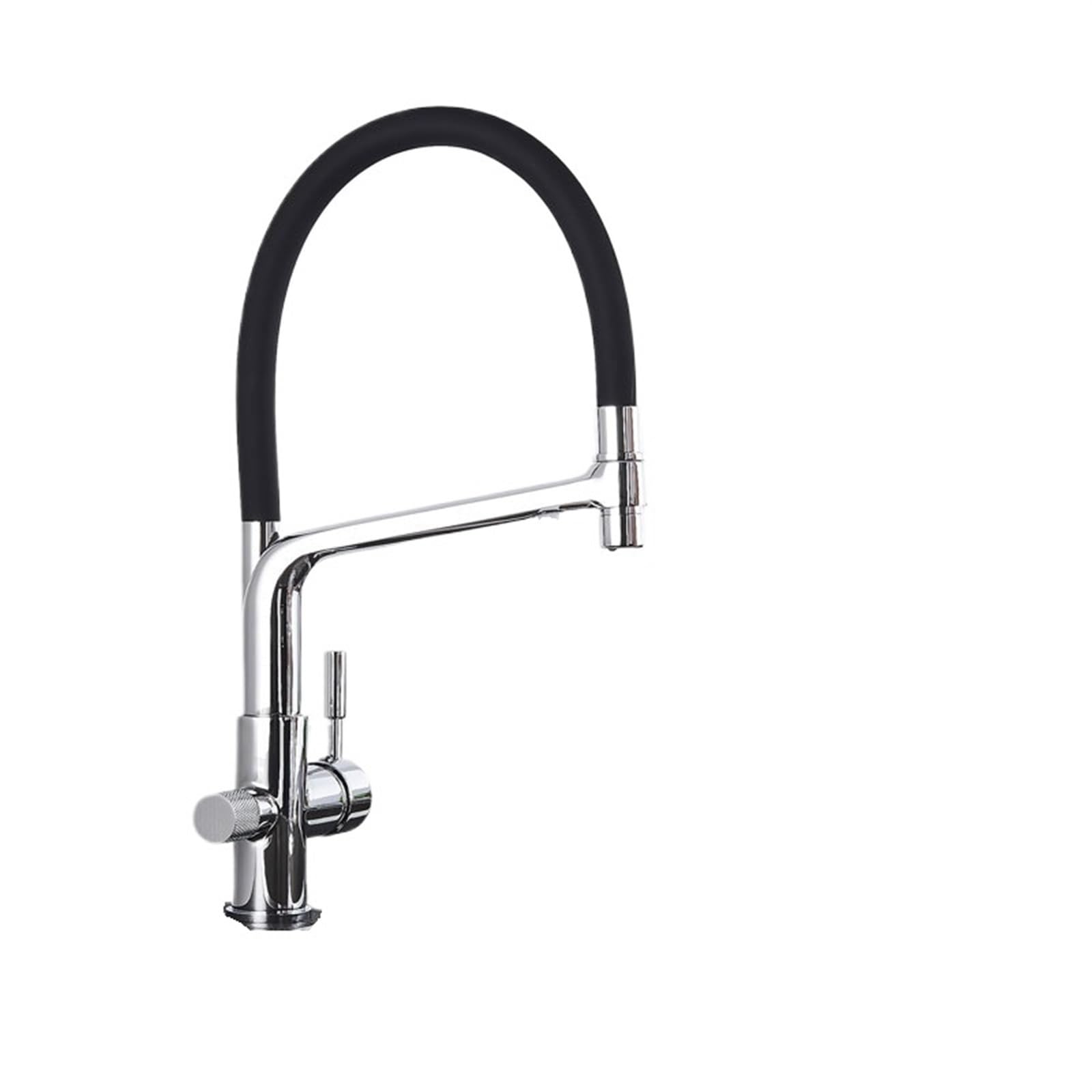 Kitchen Purified Faucets Filter Tap Cold Rotation Sink Faucet Pull Down Mixer Crane with 2 Spout(White)