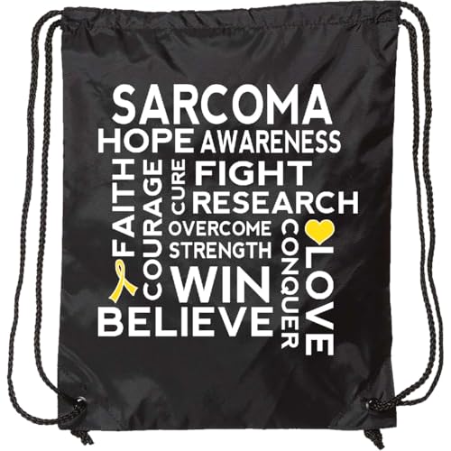 inktastic Bone Cancer Sarcoma Ribbon Awareness Drawstring Bag Black 2a495