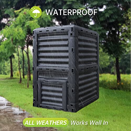 Outdoor Compost Bin By Hongmai, Waterproof Outdoor Composting Bins With Lid For Yard Garden, 80 Gallon(300 L) Compost Bin, Large Capacity, Easy Assembling Composter, Fast Creation Of Fertile Soil #TOP1
