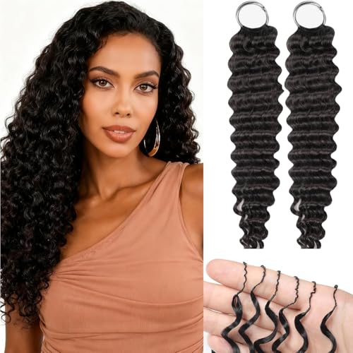 Extension de cheveux cheveu humain haut de gamme 1B Deep Wave pour crochet knotless fluide