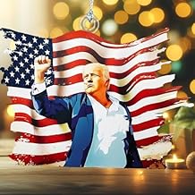 Trump Gifts, Trump Ornament 2025, Trump Tree Ornaments, Donald Trump Gifts, Donald Trump Christmas Ornament, Trump Ornaments for Christmas Tree, Trump with A Raised Fist Flag, Trump Merchandise