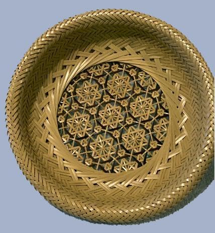 Amazon.co.jp: 手編み 竹細工 真竹、煤だけ）『盛籠』 竹工芸 竹籠  