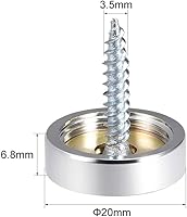 Vista 2 de uxcell Tornillos de espejo decorativos tapa tapa clavos acero inoxidable pulido 0.787 in 8pcs