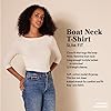 Amazon Essentials Women's Slim-Fit 3/4 Sleeve Solid Boat Neck T-Shirt, Light Grey Heather, XS #1