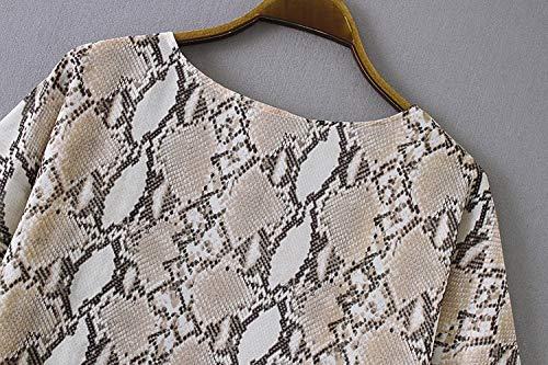 Image of Chunoy Women Summer Chiffon Kimono Cardigan Loose Short Sleeve Shawl Beach Cover Up Snake Grain Medium