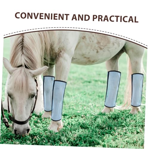 Bottes anti-mouches pour jambes de cheval en maille polyester bleu