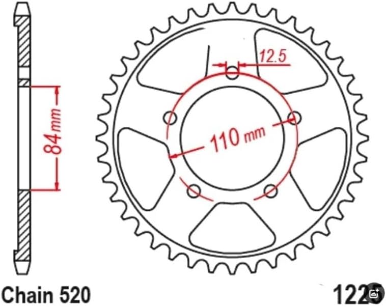 520 オートバイ用フロントリアスプロケット CMX500A 17-23 CB500 FA 22-24 CB500X 19-24 C