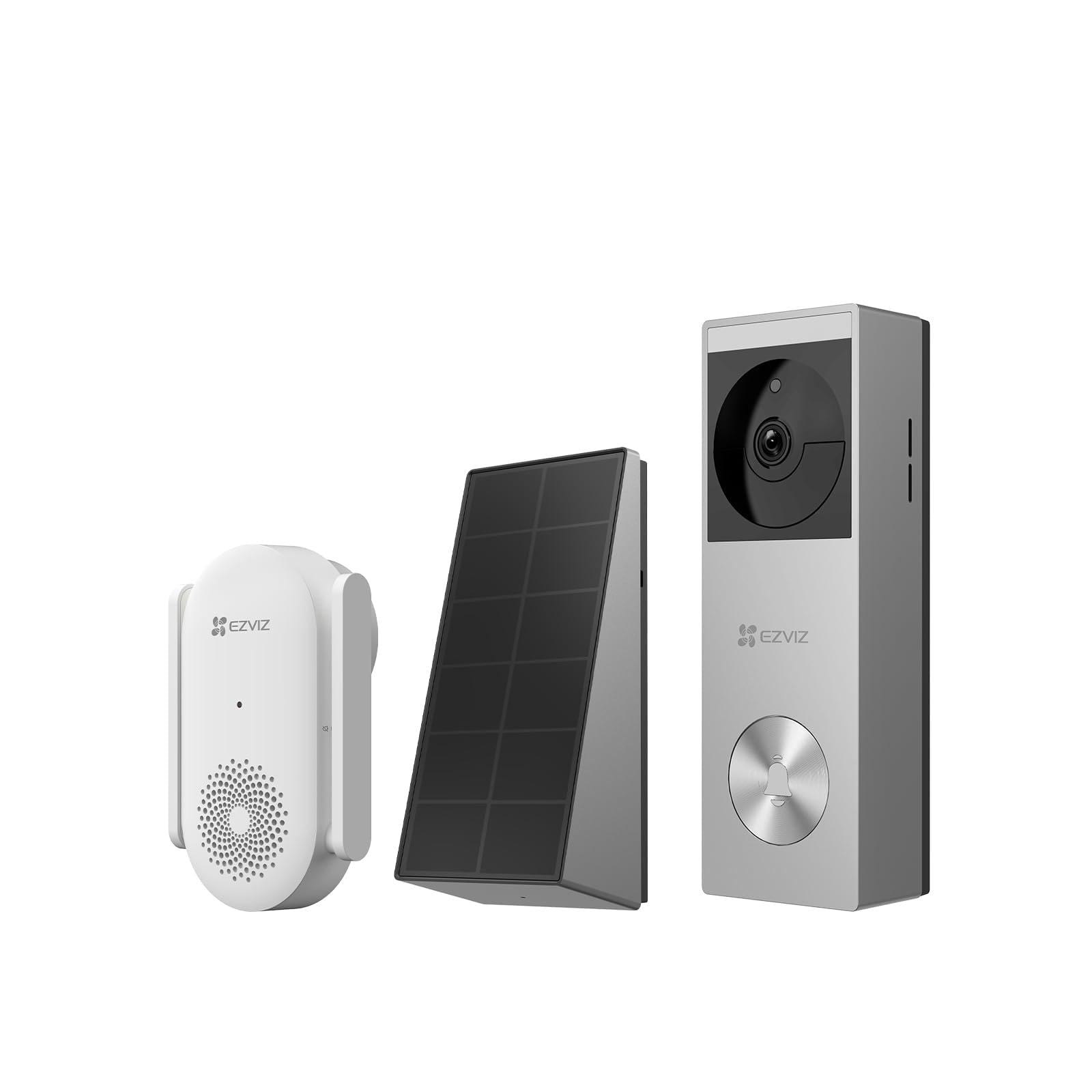 EZVIZ CP3 Pro Timbre de Video Inalámbrico con Chime CH1,2K Video Doorbell Exterior Impermeable,Detección de Personas,Visión Nocturna en Color, Audio Bidireccional,8GB eMMC Incorporado