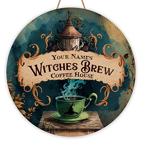 WODORO Witch Wood Sign (Not Carved) Wall Plaque Home Decorations,