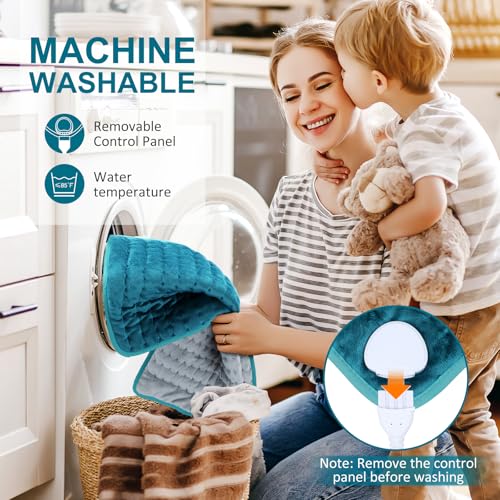 Image of Heating pad for Back /Shoulder /Neck /Abdomen, Heating Pads with 6 Fast Heating Settings, Auto-Off, Machine Wash, Birthday Gifts for Women Mom Men Dad, Extra Large 12 inchx24 inch, Blue