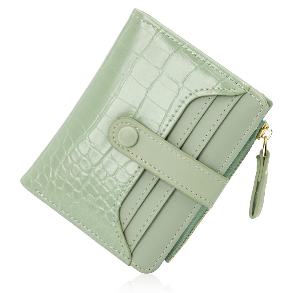 zibuyu Women Purse Card Bag Fashion Mint Green PU Wallet for Women Card Holder Multi Compartment Purse Bag Cash Bag Snap Button Closure Cash Bag Purse Bag Gift for Women, 11.5x9cm-picture-46