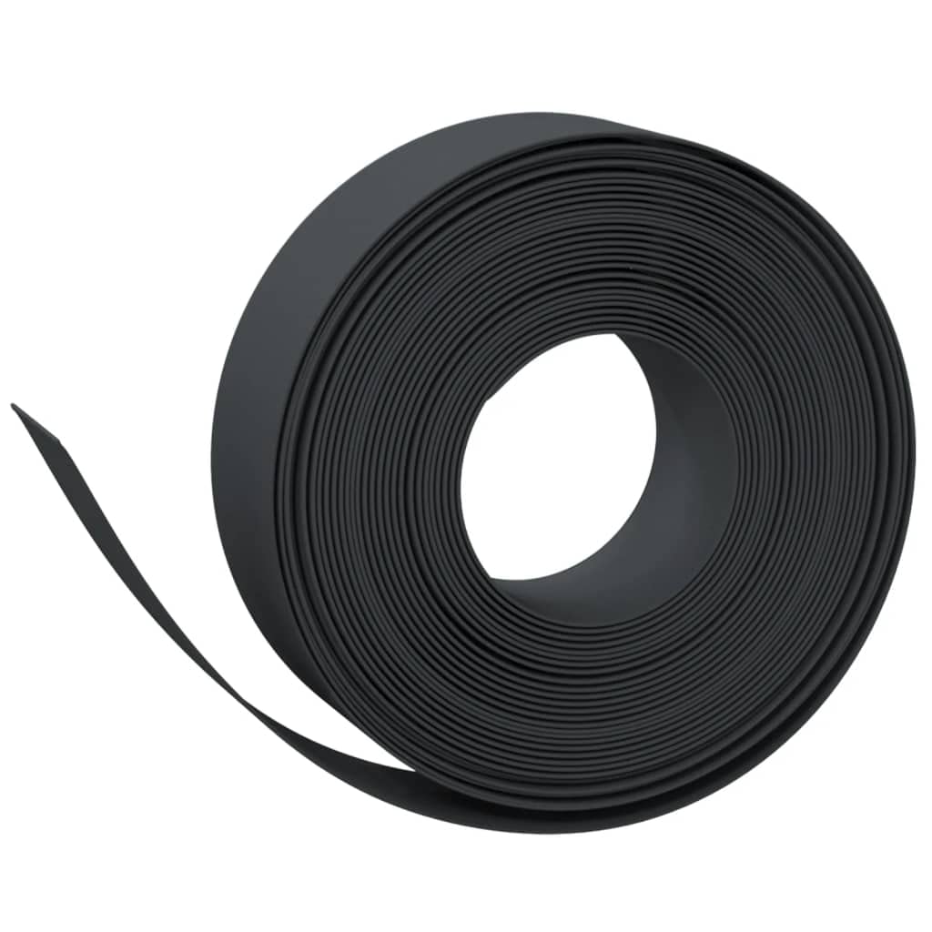 Krawędzie trawnika, 5 szt., czarne, 10 m x 15 cm, z polietylenu, obramowanie grządki, krawędź trawnika, krawędź koszenia, krawędź ogrodowa, krawężnik palisada do podwyższonych rabatek