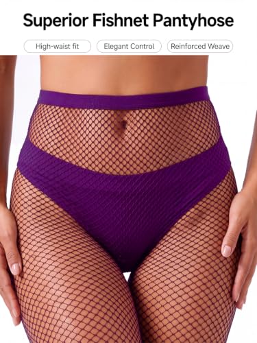 Image of ZINTEDI 2 Pairs Womens Fishnet Stockings High Waist Tights Fishnets Fishnet Tights for Women