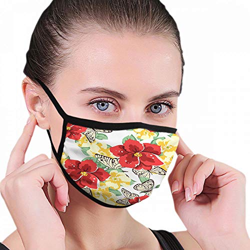 Preisvergleich Produktbild Dämmerungsfester Mundschutz mit bunten Blumen, romantisch, schön, wiederverwendbar und waschbar, für Zuhause / Außenbereich