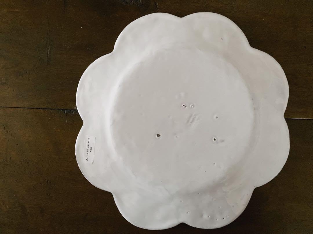 短期出品　アスティエ •ド•ヴィラット　ジベアドゥベ　ローズ柄白いプレート アスティエ プレート 短期出品 アスティエ •ド•ヴィラット