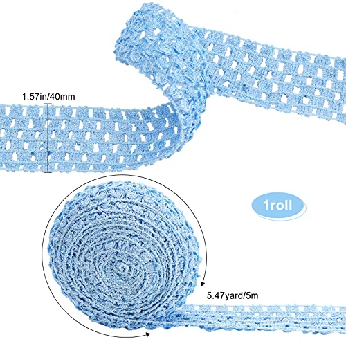 GORGECRAFT 5.5 Yards 1.6" Wide Elastic Crochet Headband Ribbon Polyester Crochet Stretch Trim Fabric for Hair Accessories Tube Top Hair Band Making - Image 2