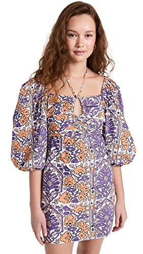 strapless open back dress Rhode Resort Lea Pleated Solid Midi Dress Purple / XL main image 1