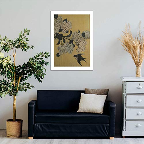 Impression d'art encadrée Katsushika Hokusai oiseau fleurs XL - 2