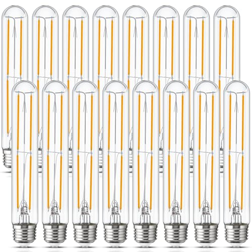 Image of Tubular Light Bulb 7.3 Inch Dimmable T10 LED E26 6W 60 Watts Edison Bulbs | 2700K Warm White,185mm Long for Wall Sconces, Pendant, Livingroom 16-Pack