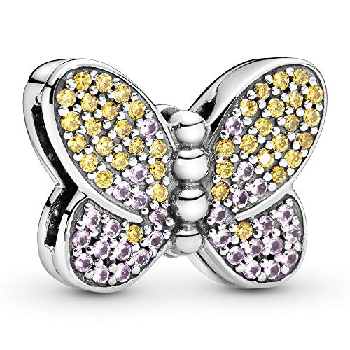 Pandora Jewelry Reflexions Butterfly Honey Cubic Zirconia and Pink Crystal Charm in Sterling Silver