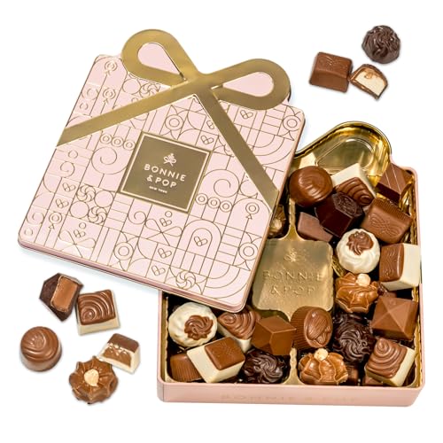 Chocolate Gift Basket, Candy Food Snack Gifts Bow Tin Box,