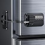 Refrigerator Locks with Password, Child Proof Fridge Door Locks for Kitchen Refrigerator, Cabinets and Drawers, Closets, Windows, Doors-No Tools Need or Drill (Patent) (Black - 1 Piece)