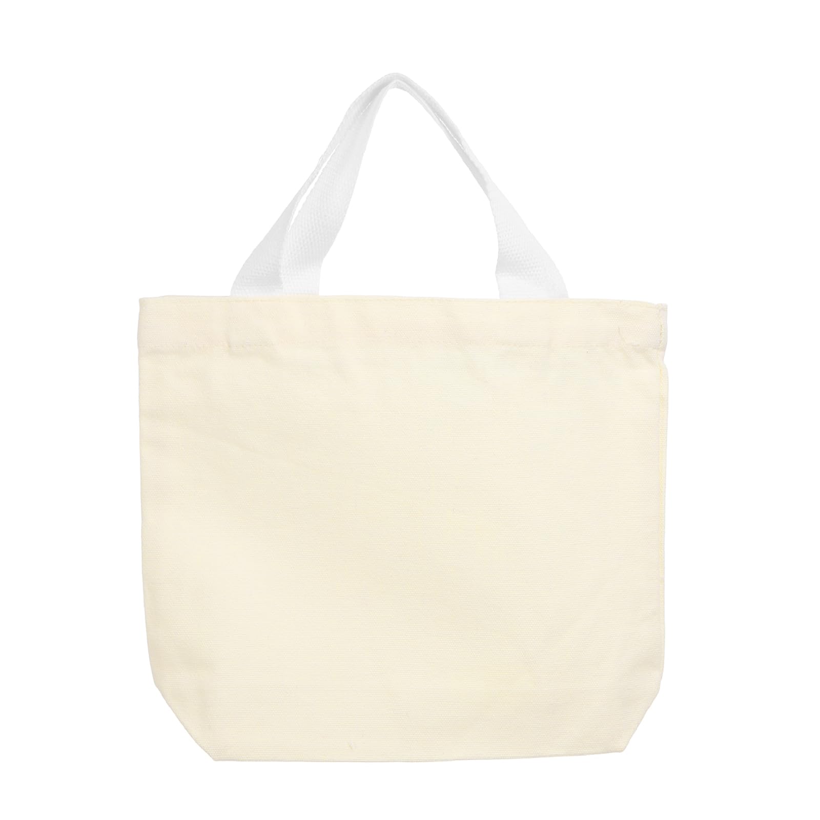 sourcing map Canvas Tote Bags, 10.7"x8.7" Grocery Shopping Bag with Handles, Cute Handbags for Birthday Gifts DIY Craft Advertising Painting, White