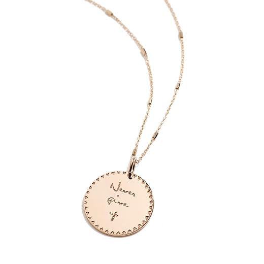 Women's 14k Gold Small Mantra Charm Necklace