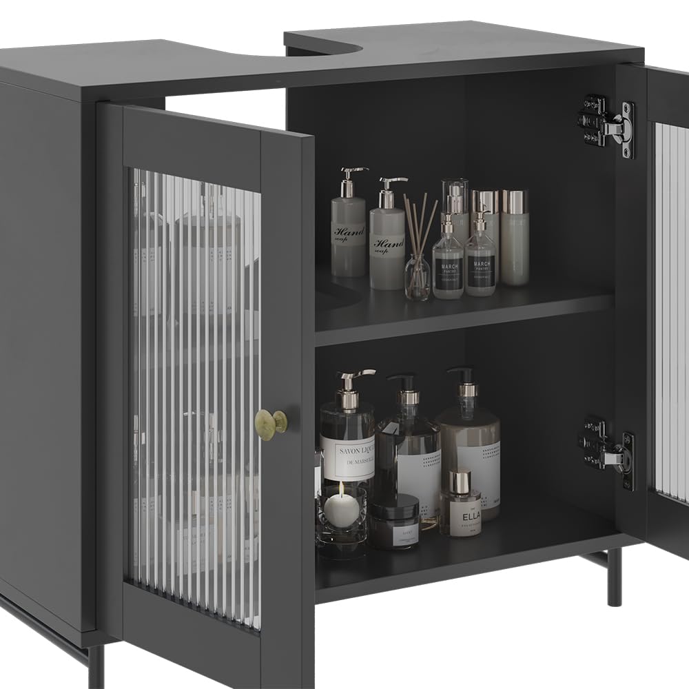Vicco Mobiletto per lavabo Malte, Grigio, 60 x 58 cm