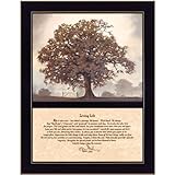 Craft Room COW128F-712 Living Life, Two Part Hardwood Framed Inspirational Textured Print