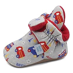 Dotty Fish Botas de Bebé de Algodón Orgánico con F...: Botines de algodón para bebés con forro de lana que mantiene los pies acogedores. Ideal para bebés recién nacidos hasta niños pequeños de 18 meses. Suela de gamuza antideslizante – ligera y flexible pero duradera. Perfecta para bebés que están aprend...
