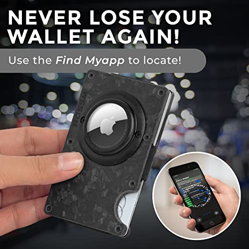 ROSSM Airtag Wallet - Slim Wallet with Airtag Holder - RFID Minimalist Wallet for Men with Cash Strap (Airtag Not Included)2