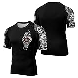 FORMONIES POD Viking Short Sleeve Baselayer Performance Compression Athletic Shirts MMA BJJ Jiu Jitsu Training Rash Guard