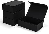Vista 10 de Paquete de 4 Cajas de Regalo de 12x6x4 Pulgadas con Tapas de Cierre Magnético, Caja Negra Magnética para Boda, Propuesta de Padrinos y Damas