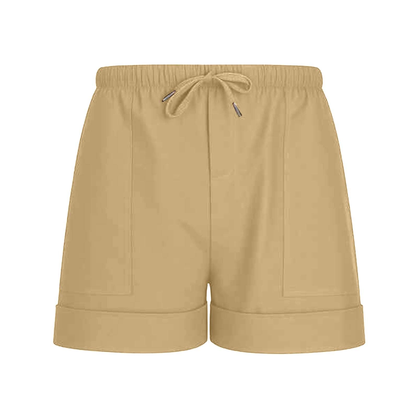 Pantalones cortos casuales de algodón transpirable para hombre, con cintura elástica, ajuste regular, para descansar, playa, con cordón, ligeros, holgados, suaves, cómodos, pantalones de verano de
