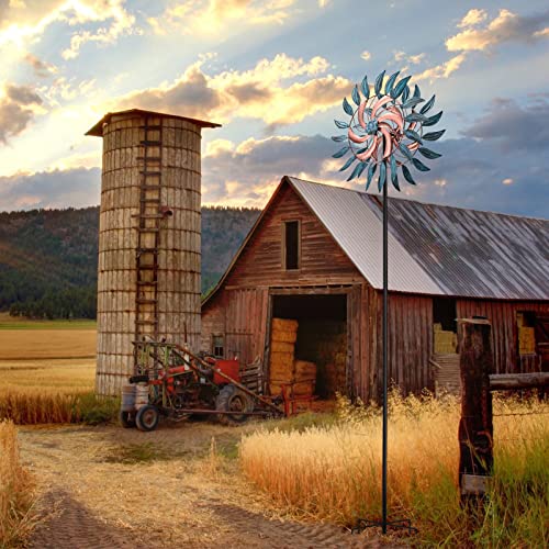 Tiryiuou 82 Inch Kinetic Wind Spinners Outdoor Metal Large, Yard And Garden Wind Spinner, Double Blades Windmill Garden Pinwheels For Yard Decorations Outdoor Art Decor #TOP1