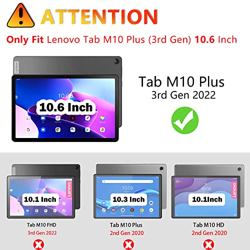 Ztotopcases Case For Lenovo Tab M10 Plus 10.6 2022,Premium Pu Leather Folding Stand Cover, With Auto Wake&Sleep,Card Pocket For Lenovo Tab M10 Plus 3Rd Gen 10.6 Inch Tablet,Denim Black #TOP1