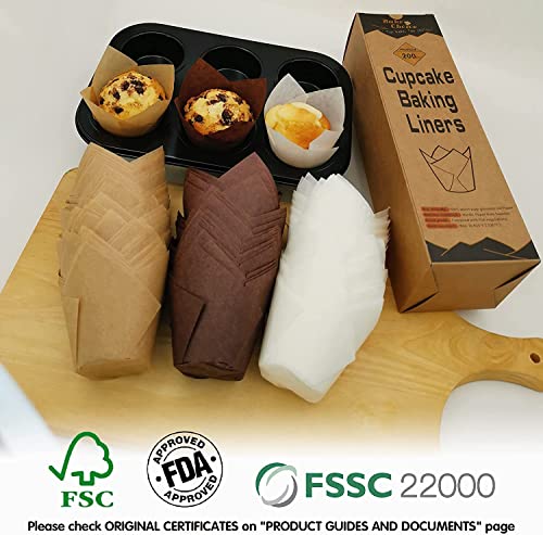 Bake Choice T15050 200Pcs Natural Tulip Cupcake Liners thumb #3