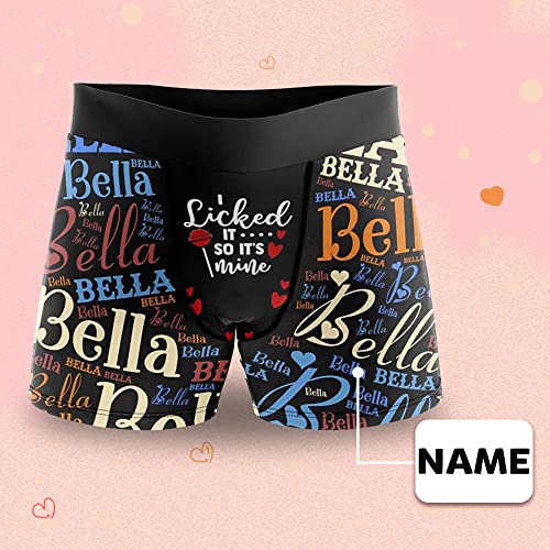 Artsadd Custom Multi Colorful Name with Boxer Briefs for Men Peronalized Underwear Panties Gag Gift for Boyfriend Husband4
