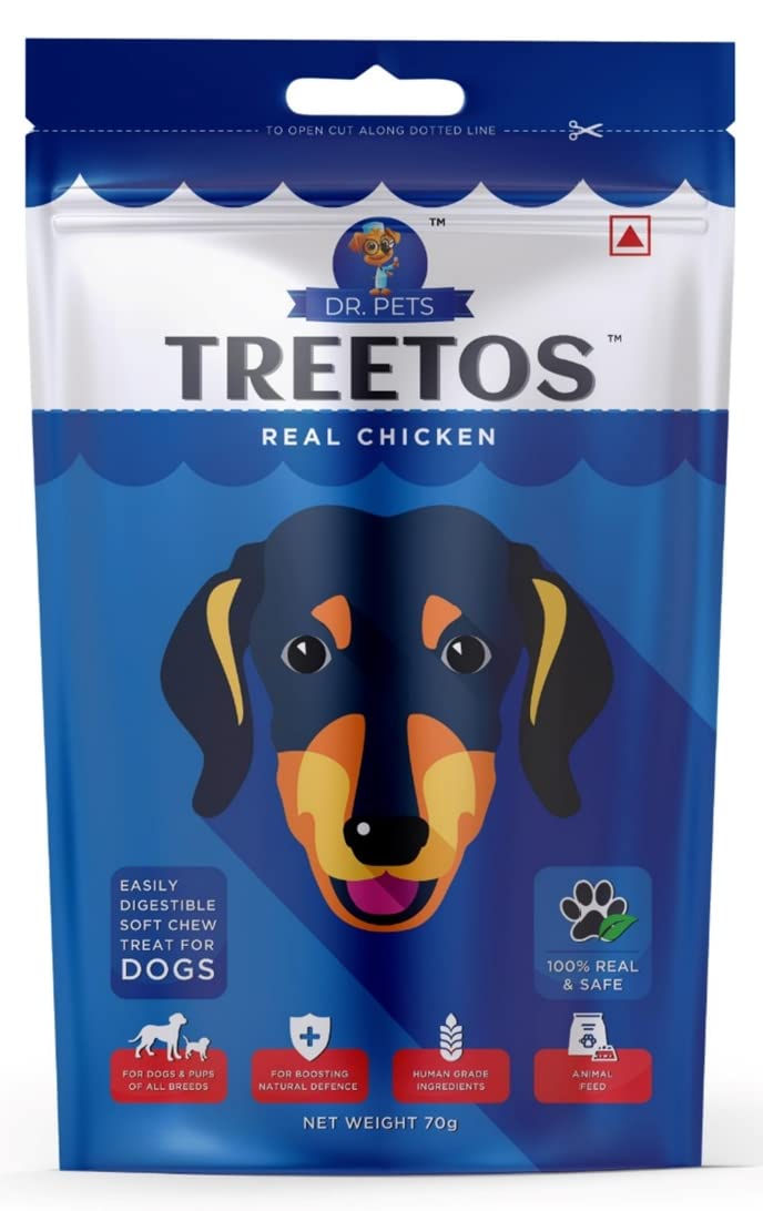 Best Dog Food Treat and Snacks TREETOS Real Chicken Flavor by DR. Pets (70 g Pack, Real Taste of Chicken) (B0B39K4MR6) Amazon Price History, Amazon Price Tracker
