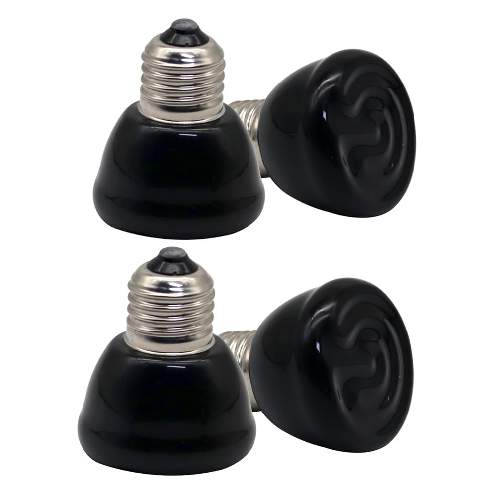 Mini Reptile Heat Lamp Bulb Ceramic Infrared Heat Emitter（4 Pack） E26/E27 Base, AC110V, for Pet Amphibian Snake, Turtle, Lizard, Chicken, Brooder Coop, No Light (100, Watts)