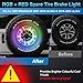 NKCELL POWER RGB Spare Tire Brake LED Light for Jeep Wrangler 2007-2018 JK JKU & 2018+ JL JLU, RGB Running Light + Red 3rd Third Brake Light LED Wheel Light High Mount Rear Tail Stop Light Accessories