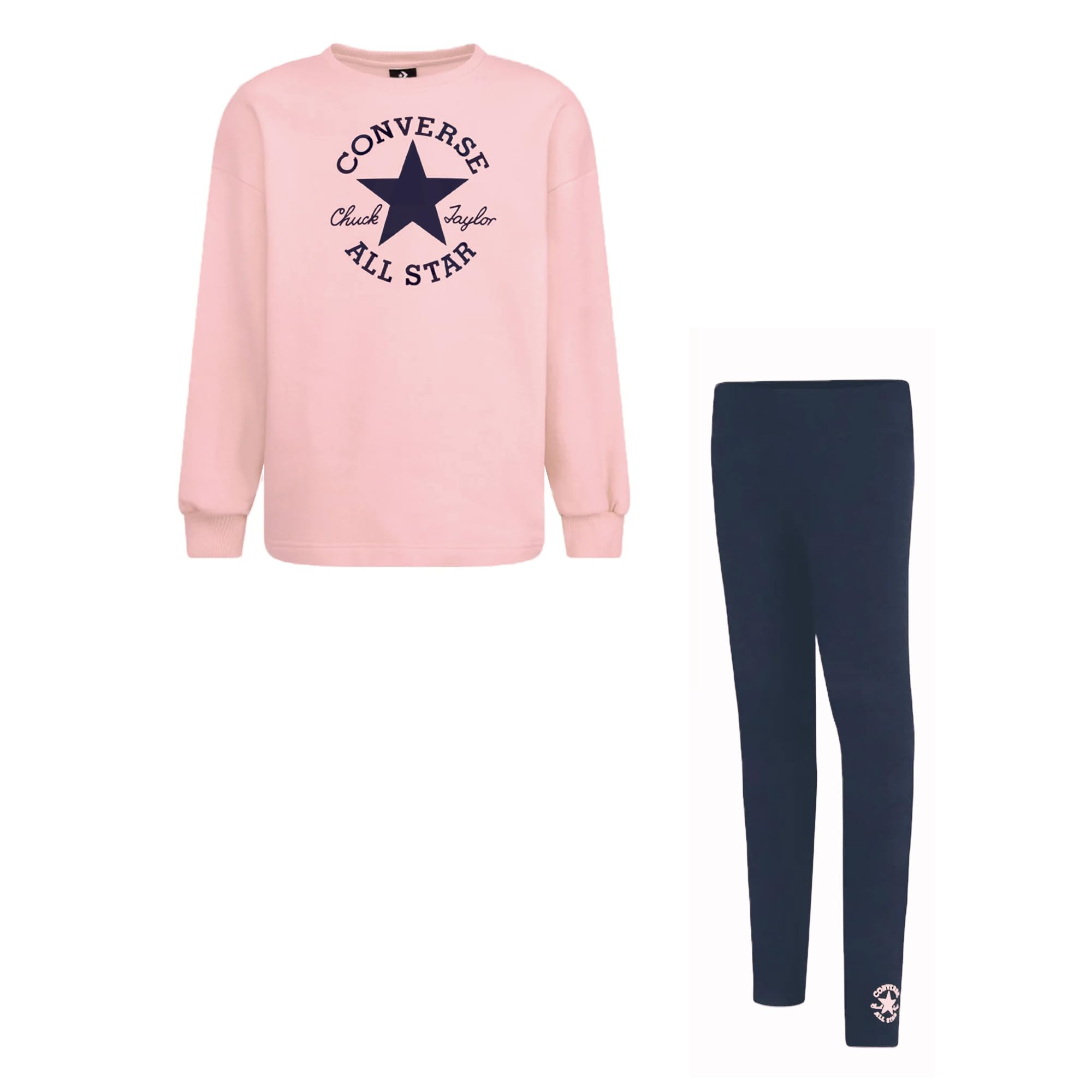 Converse Mono de niña Crewneck Legging Rosa Talla 13-15 A Código 4CG229-BFK, Rosa, 13-15 años