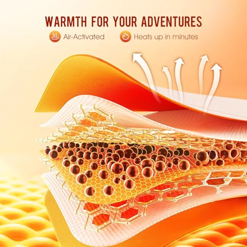 Disposable Hand Warmers & Body Warmers for Cold Weather - MQUPIN 12H Long Lasting Adhesive Heat Patch, Air Activated Portable Heat Pad Sticks to Clothing for Outdoor & Indoor Use (10 Count, 5x4 Inch)
