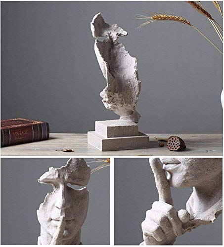 Creative Abstract Decor The Thinker Statue Face & Hand Statues And Sculptures Office Desk Decor Keep Silence Figurine (No Speak Sand) #TOP5