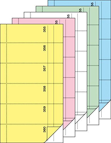 SIGEL BO082 Bonbücher Sparpack im 5er Set a 360 Abrisse in gelb, rosa, weiß, grün, blau, 10,5 x 20 cm, 2x60 Blatt (jeweils nummeriert von 1 - 360)